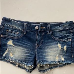 Express low rise jean shorts